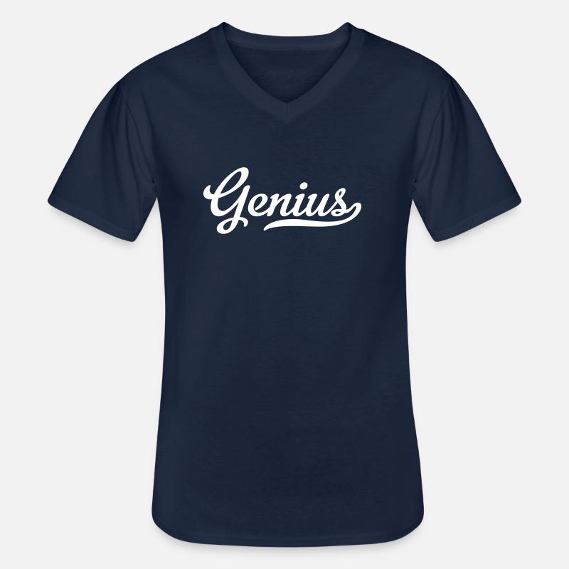 genius - Männer-T-Shirt mit V-Ausschnitt - Navy