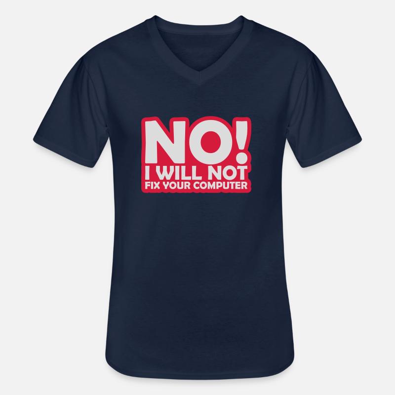 not fix your computer - Männer-T-Shirt mit V-Ausschnitt - Navy