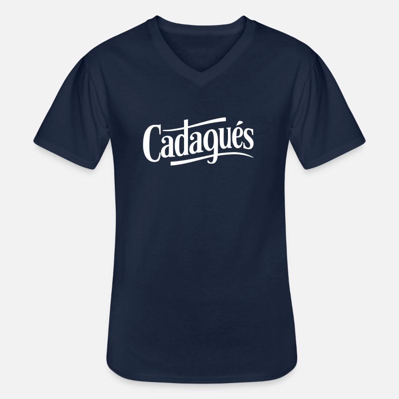 Cadaqués - Männer-T-Shirt mit V-Ausschnitt - Navy