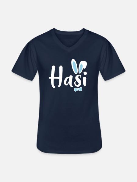 Hasi - Männer-T-Shirt mit V-Ausschnitt - Navy