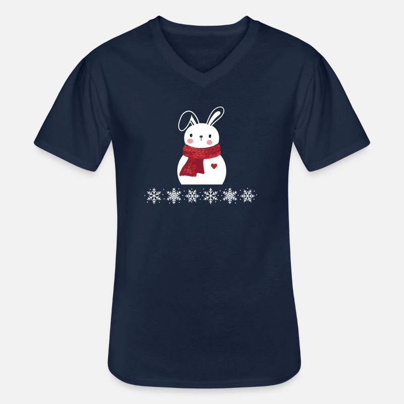 Weihnachtshase - Männer-T-Shirt mit V-Ausschnitt - Navy