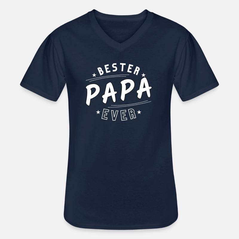 Bester Papa ever - Männer-T-Shirt mit V-Ausschnitt - Navy