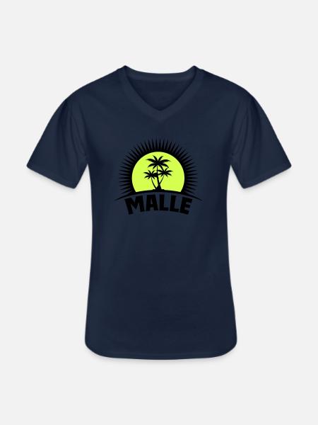 Malle - Men's V-Neck T-Shirt - navy