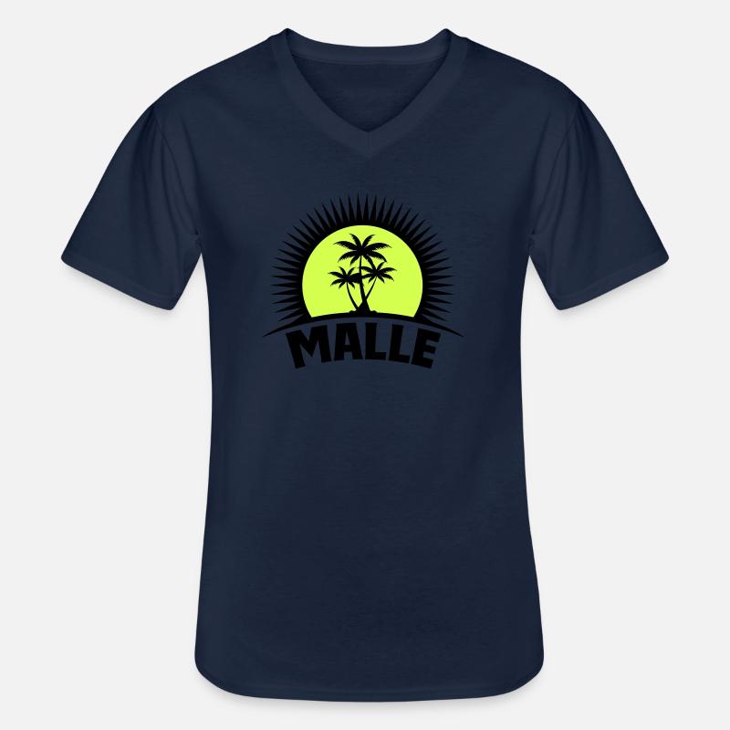 malle - Männer-T-Shirt mit V-Ausschnitt - Navy