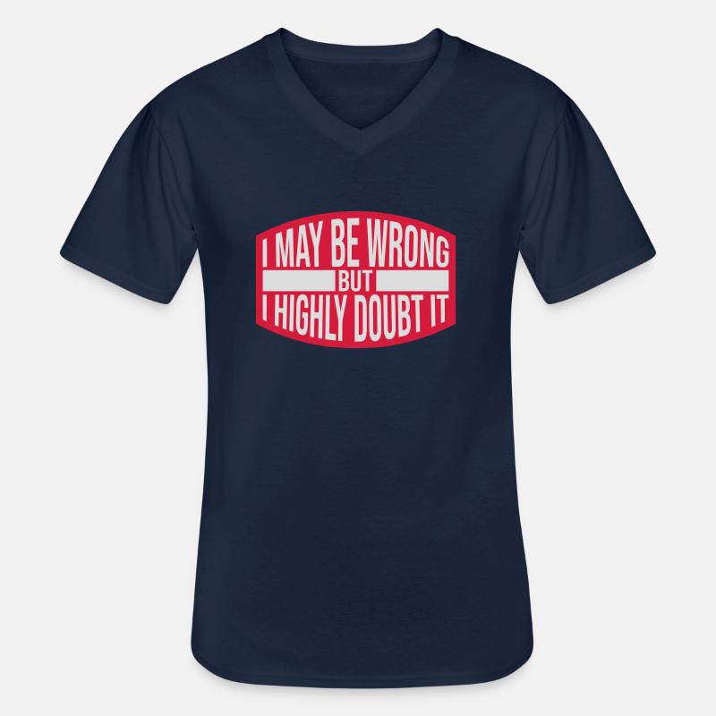 I may be wrong - Männer-T-Shirt mit V-Ausschnitt - Navy