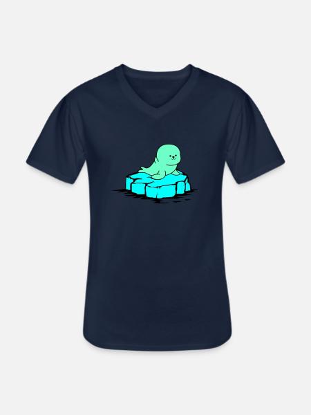 robbe eisscholle - Männer-T-Shirt mit V-Ausschnitt - Navy