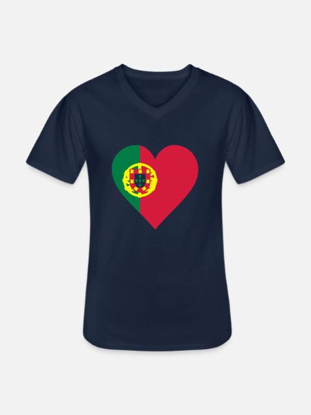 portugal - Männer-T-Shirt mit V-Ausschnitt - Navy