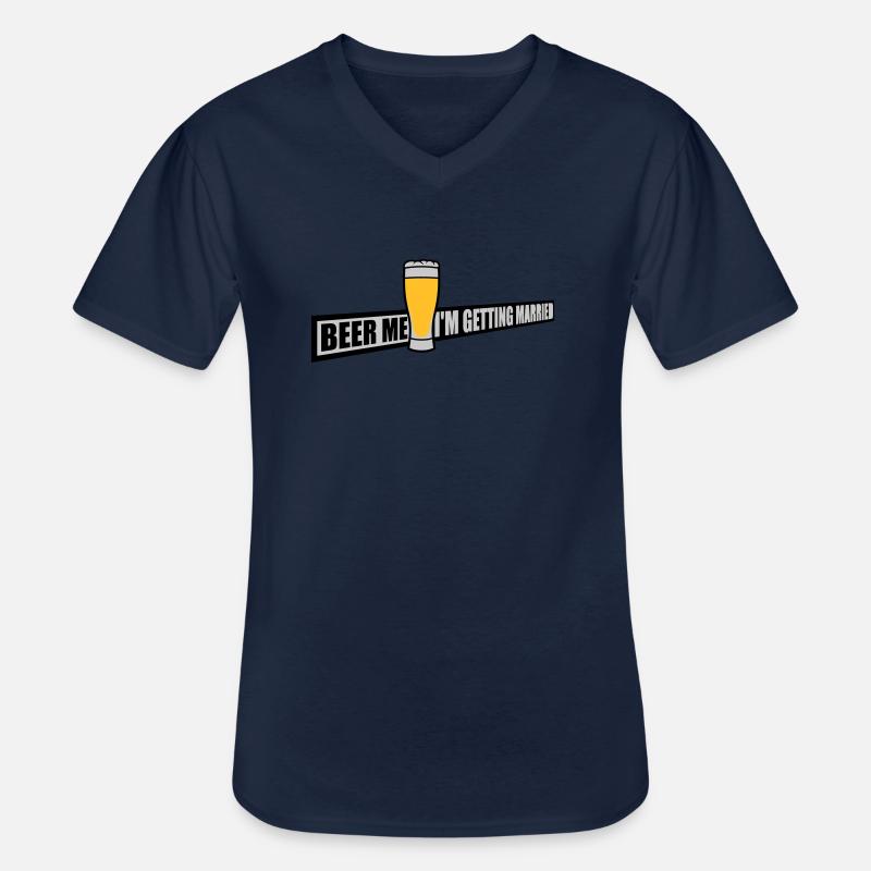 Beer Me Getting Married - Männer-T-Shirt mit V-Ausschnitt - Navy