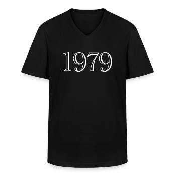 1979 - Geschenk geboren 1979 - Männer-T-Shirt mit V-Ausschnitt - Schwarz - Vorne - AI Model Male 178 dark (178cm)