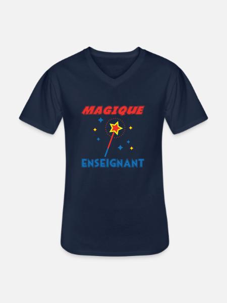MAGIQUE ENSEIGNANT - T-shirt col V Homme - marine