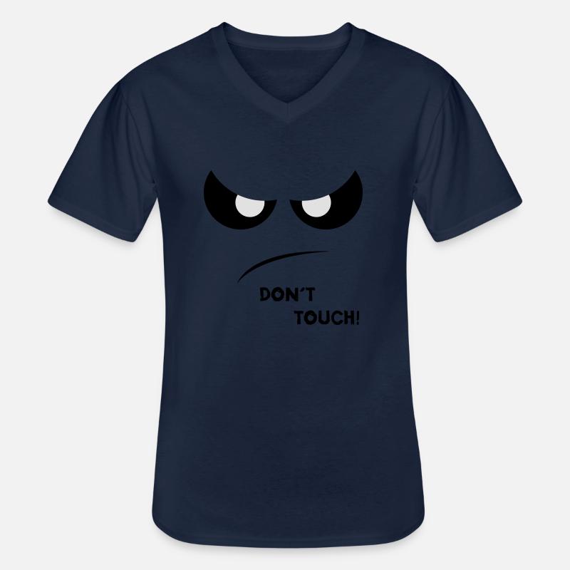 Dont Touch Two - Männer-T-Shirt mit V-Ausschnitt - Navy