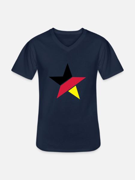 deutschland_stern___f3 - Men's V-Neck T-Shirt - navy