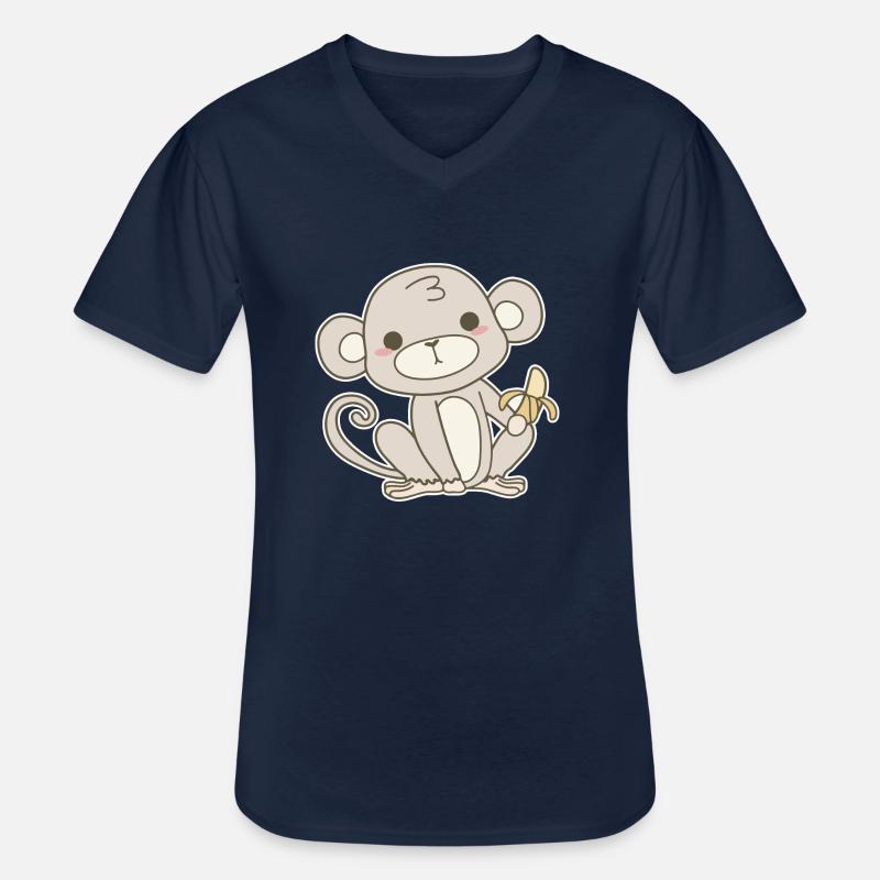 Affe - Männer-T-Shirt mit V-Ausschnitt - Navy