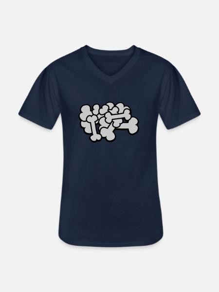 Big Comic Bone Pile - Men's V-Neck T-Shirt - navy