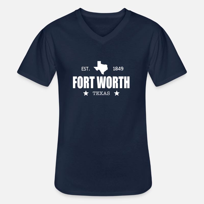 Fort Worth - Männer-T-Shirt mit V-Ausschnitt - Navy