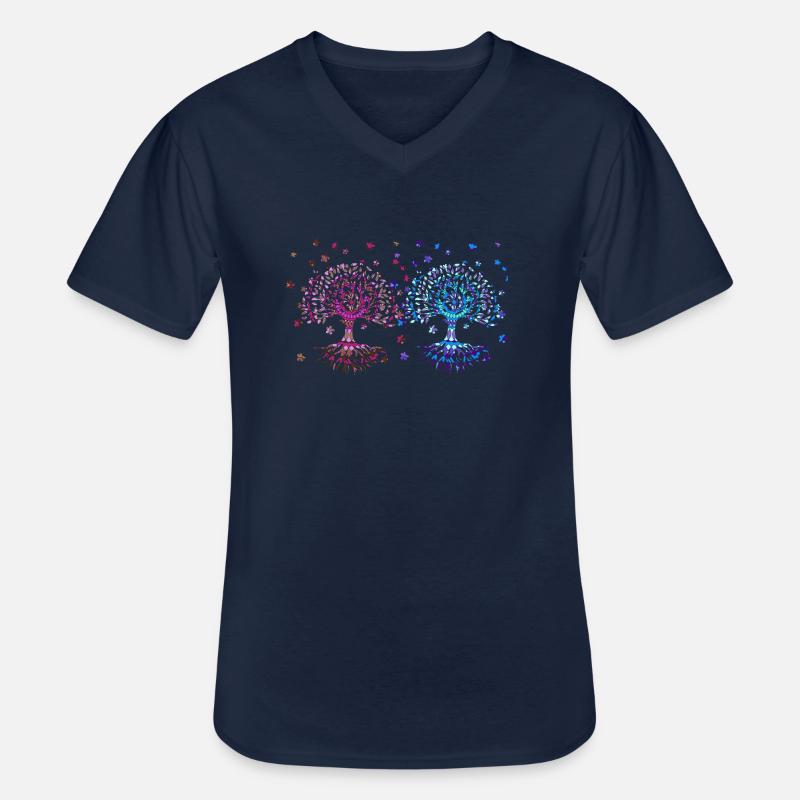Lebensbaum, Baum des Lebens, Bäume - Männer-T-Shirt mit V-Ausschnitt - Navy