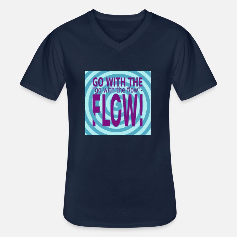 GO with the FLOW! - Männer-T-Shirt mit V-Ausschnitt - Navy