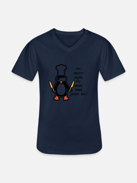 mir doch egal - Men's V-Neck T-Shirt - navy