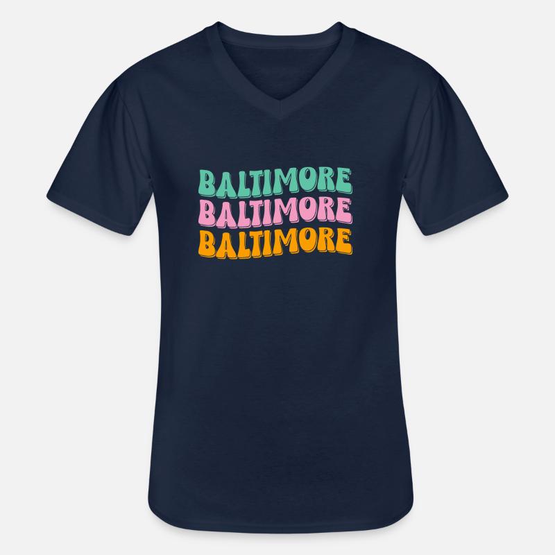 Baltimore - Männer-T-Shirt mit V-Ausschnitt - Navy