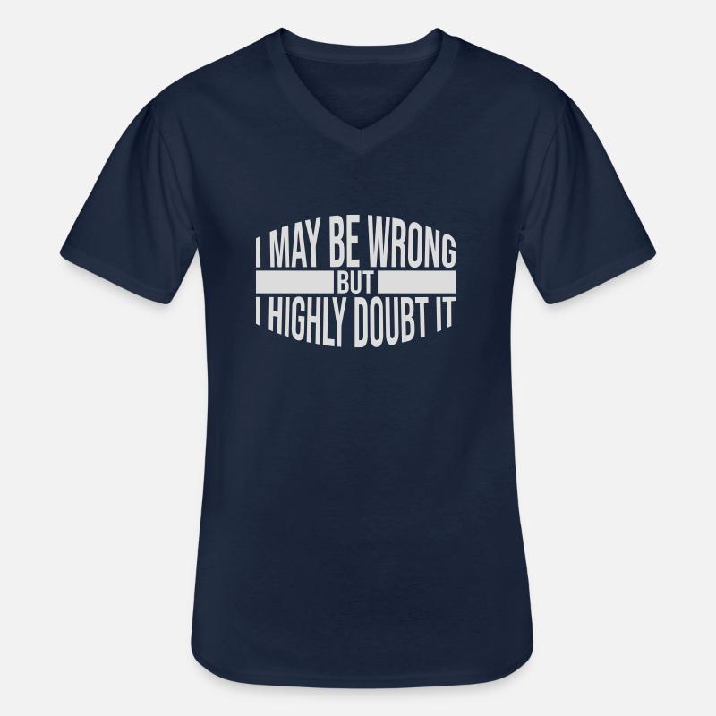 I may be wrong - Männer-T-Shirt mit V-Ausschnitt - Navy