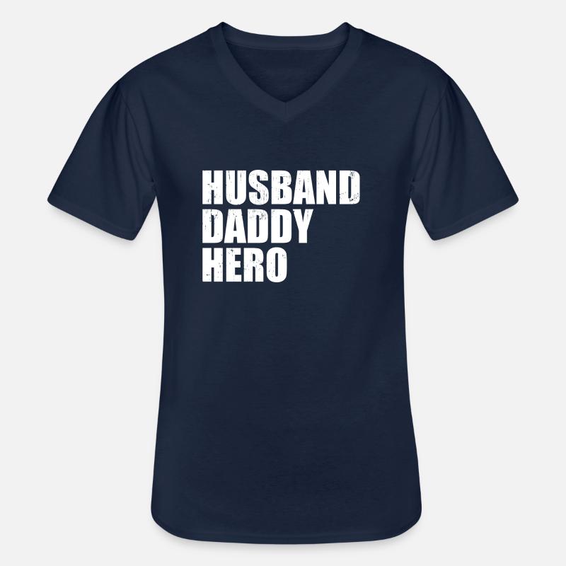 Ehemann Daddy Hero - Männer-T-Shirt mit V-Ausschnitt - Navy