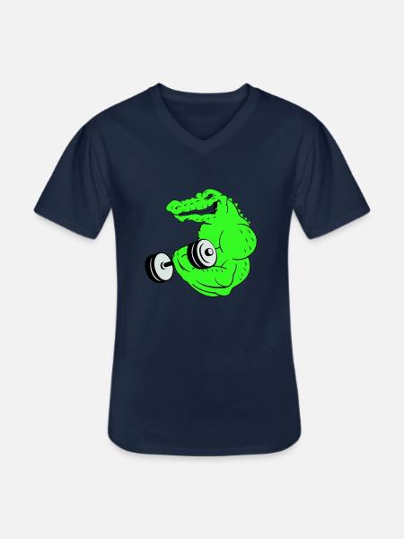 fitness crocodile 02 - Männer-T-Shirt mit V-Ausschnitt - Navy