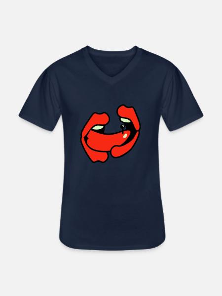Zungenkuss (3c) - Männer-T-Shirt mit V-Ausschnitt - Navy