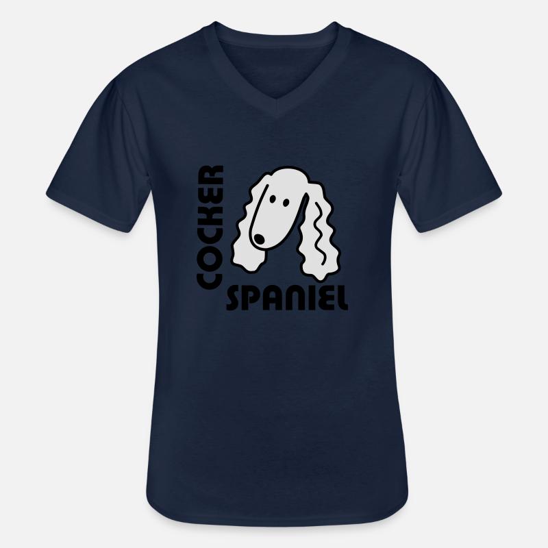 Cocker Spaniel - Männer-T-Shirt mit V-Ausschnitt - Navy