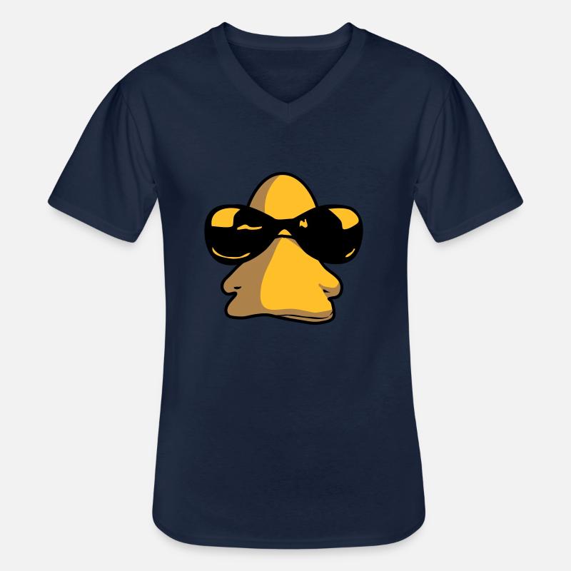 sunglasses_duck - Männer-T-Shirt mit V-Ausschnitt - Navy