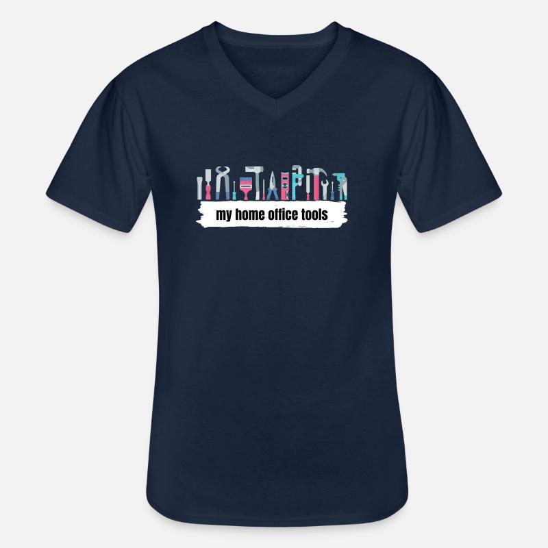 Werkzeug Home Office Design - Männer-T-Shirt mit V-Ausschnitt - Navy