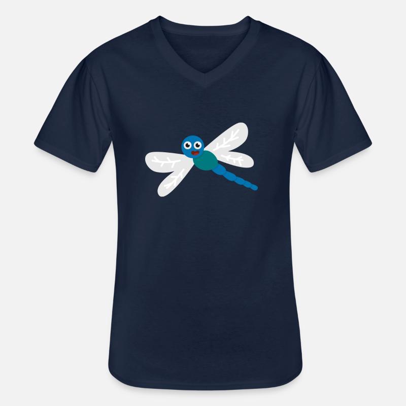 Libelle - Männer-T-Shirt mit V-Ausschnitt - Navy