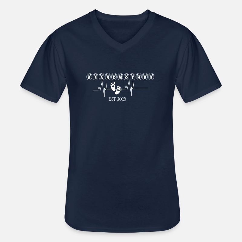 Großmutter EST 2003 Herzschlag - Männer-T-Shirt mit V-Ausschnitt - Navy