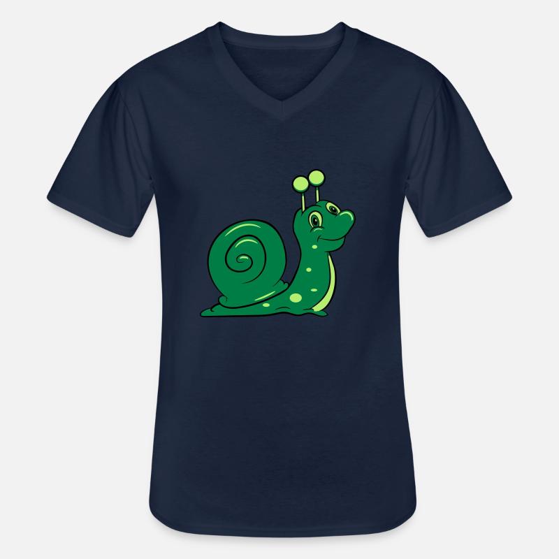 Schnecke lustig Kinder - Männer-T-Shirt mit V-Ausschnitt - Navy