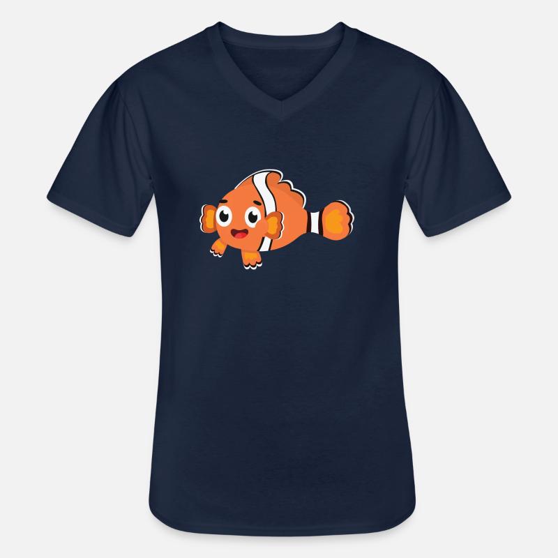 Clownfisch - Männer-T-Shirt mit V-Ausschnitt - Navy