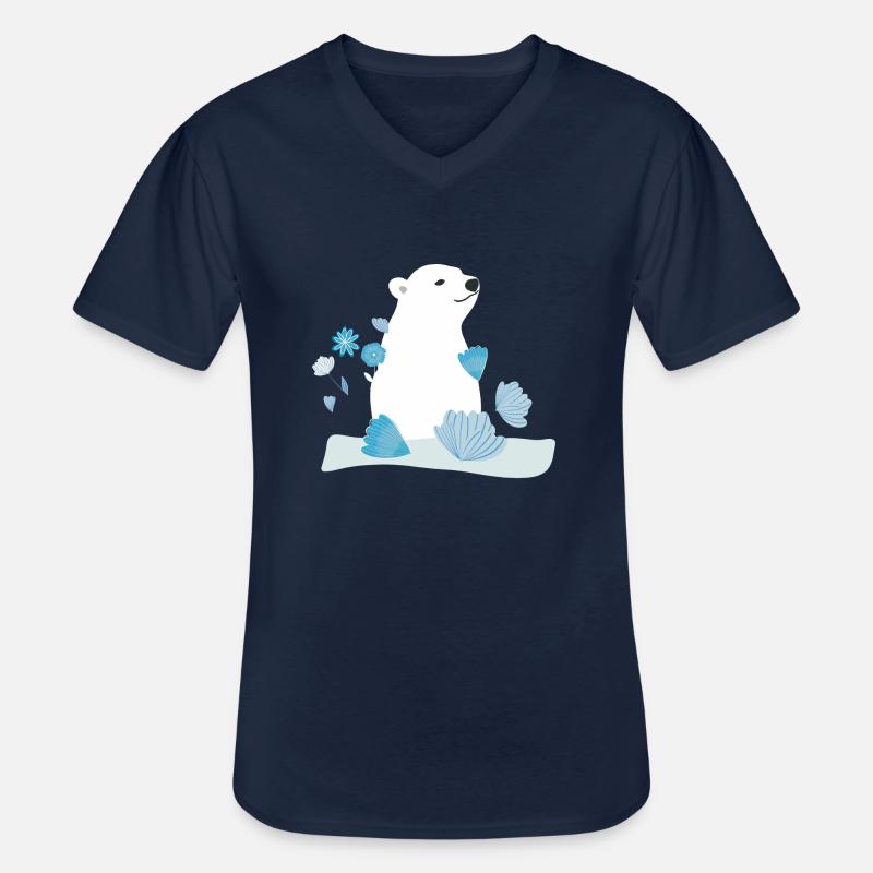 Eisbär - Männer-T-Shirt mit V-Ausschnitt - Navy