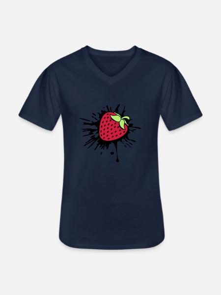 klex colore gocce graffiti fragola perdita fruttata - Maglietta da uomo classica con scollo a V - navy