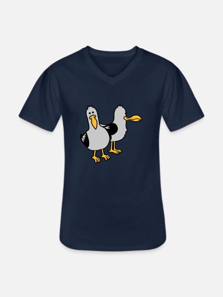 Gang 2 funny seagulls - Men's V-Neck T-Shirt - navy