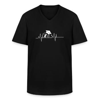 Graduation Heartbeat - Men's V-Neck T-Shirt - black - Front - AI Model Male 178 dark (178cm)