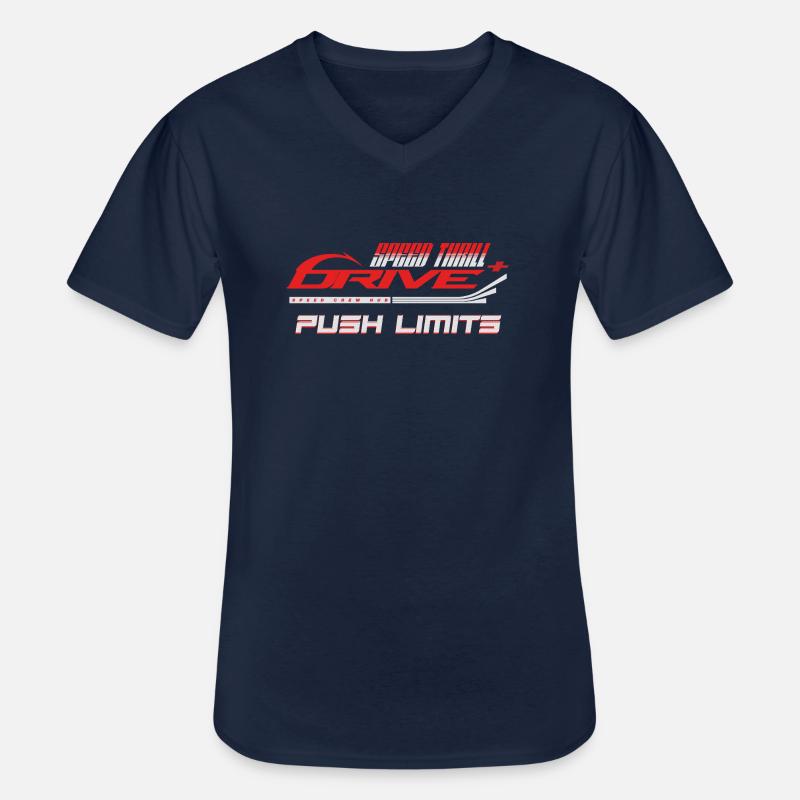 Thrill Drive Grafik - Männer-T-Shirt mit V-Ausschnitt - Navy