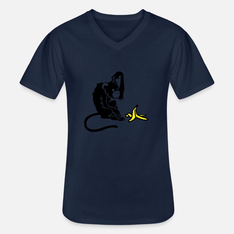 Affe - Männer-T-Shirt mit V-Ausschnitt - Navy