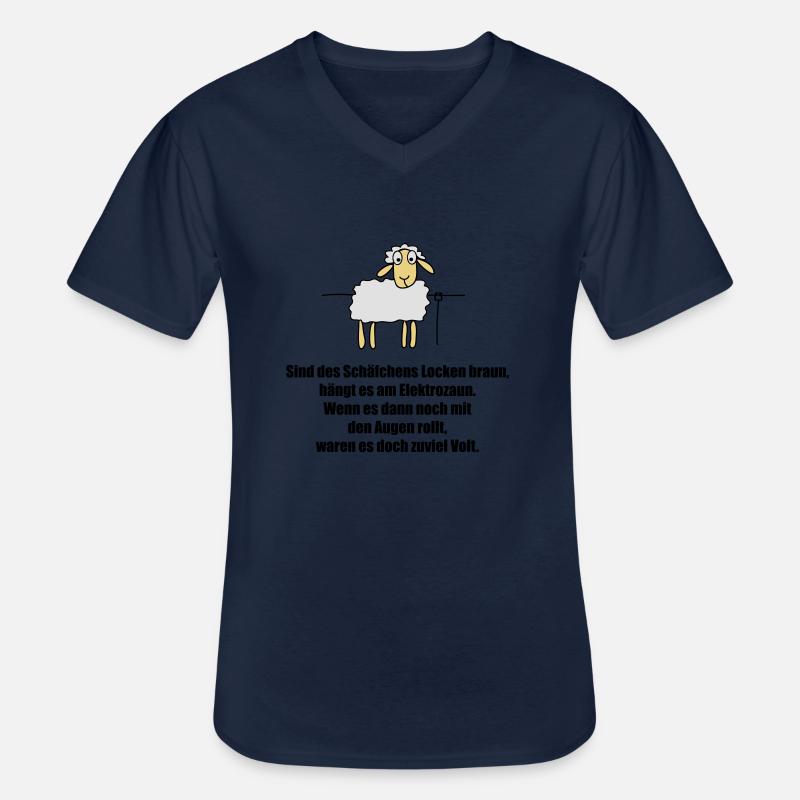 schaefchen - Männer-T-Shirt mit V-Ausschnitt - Navy