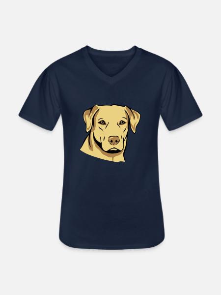 Dog mops - Men's V-Neck T-Shirt - navy