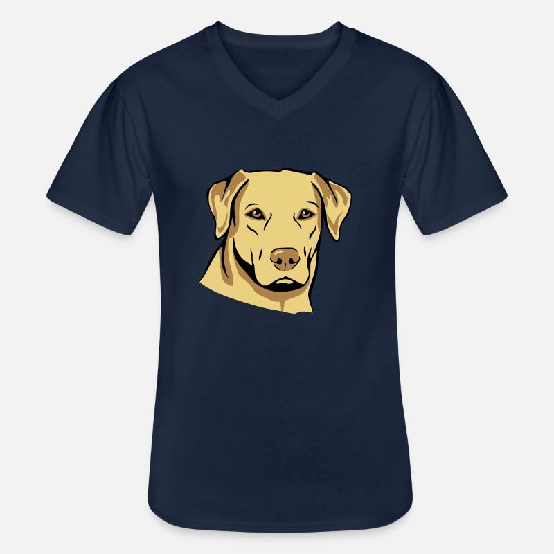 Hund mops - Männer-T-Shirt mit V-Ausschnitt - Navy