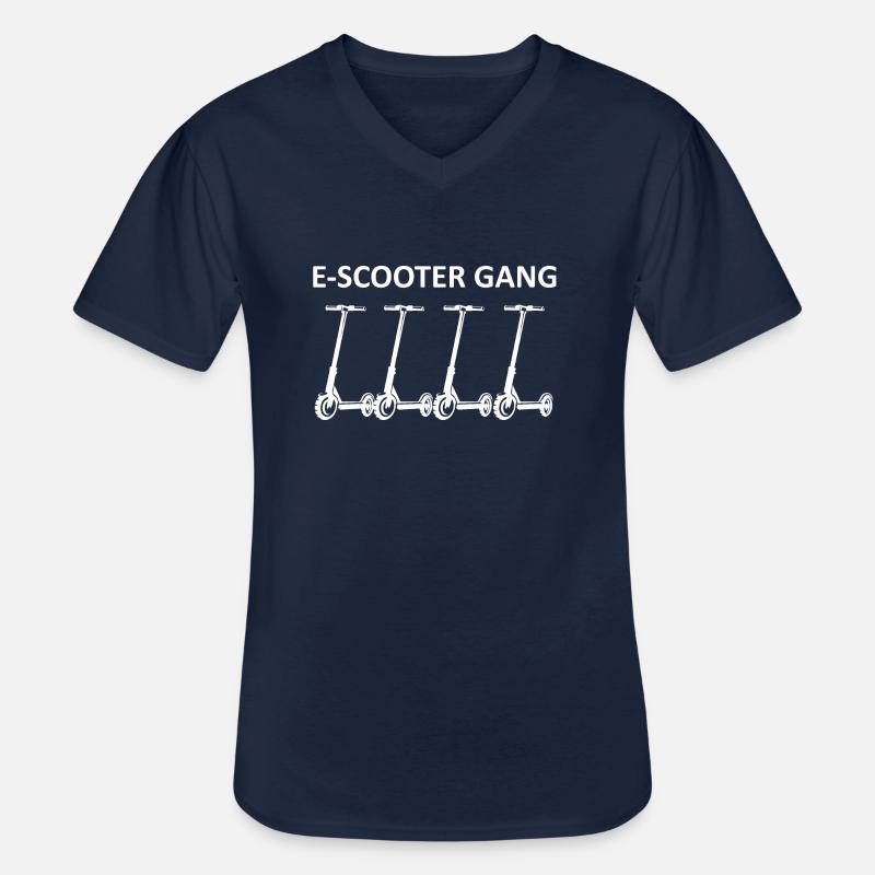 E-Scooter E-Roller Scooter - T-shirt col V Homme - marine
