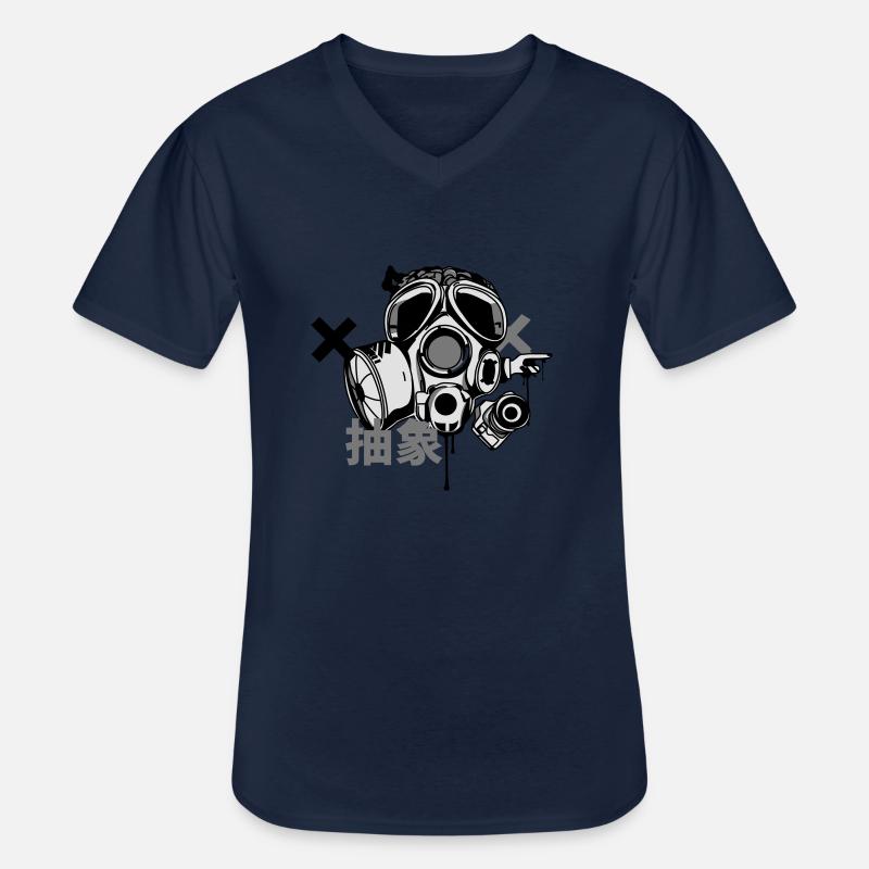 gasmask - Männer-T-Shirt mit V-Ausschnitt - Navy