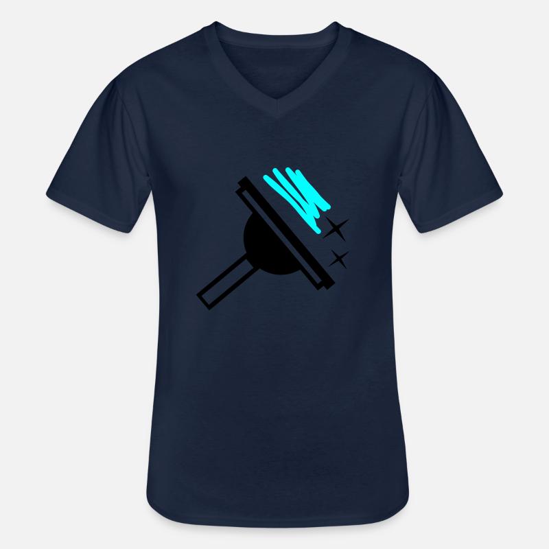 Window cleaner - Men's V-Neck T-Shirt - navy