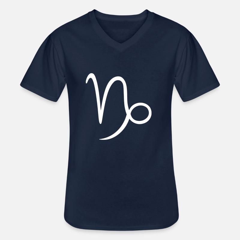 Sternzeichen Steinbock - Männer-T-Shirt mit V-Ausschnitt - Navy