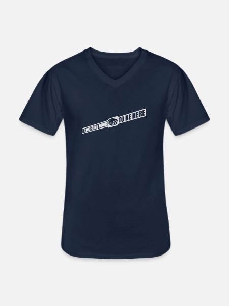 I closed my book - Men's V-Neck T-Shirt - navy