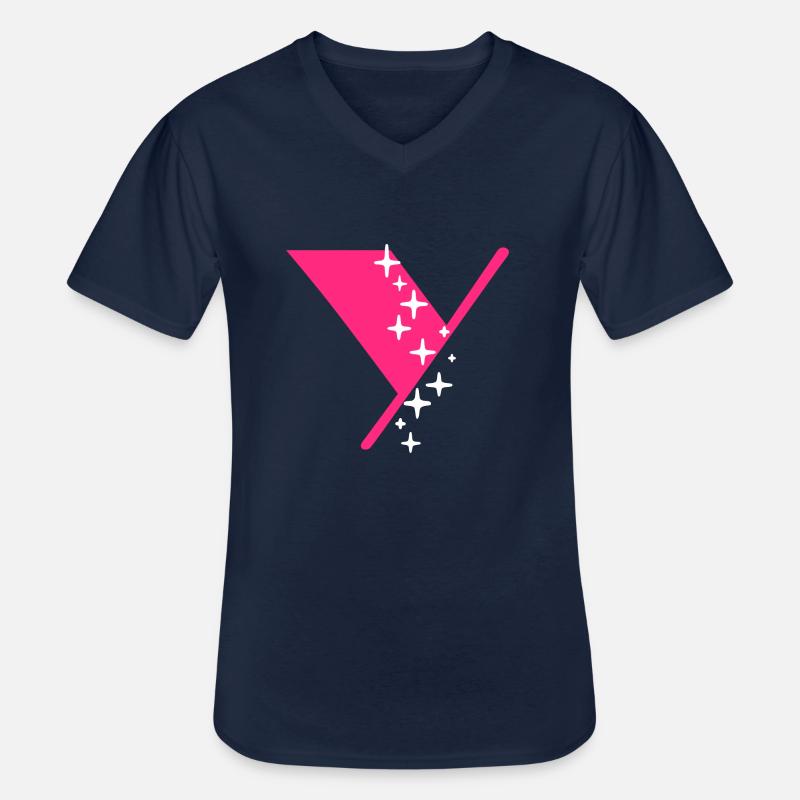 Buchstabe Y Glitzer - Männer-T-Shirt mit V-Ausschnitt - Navy