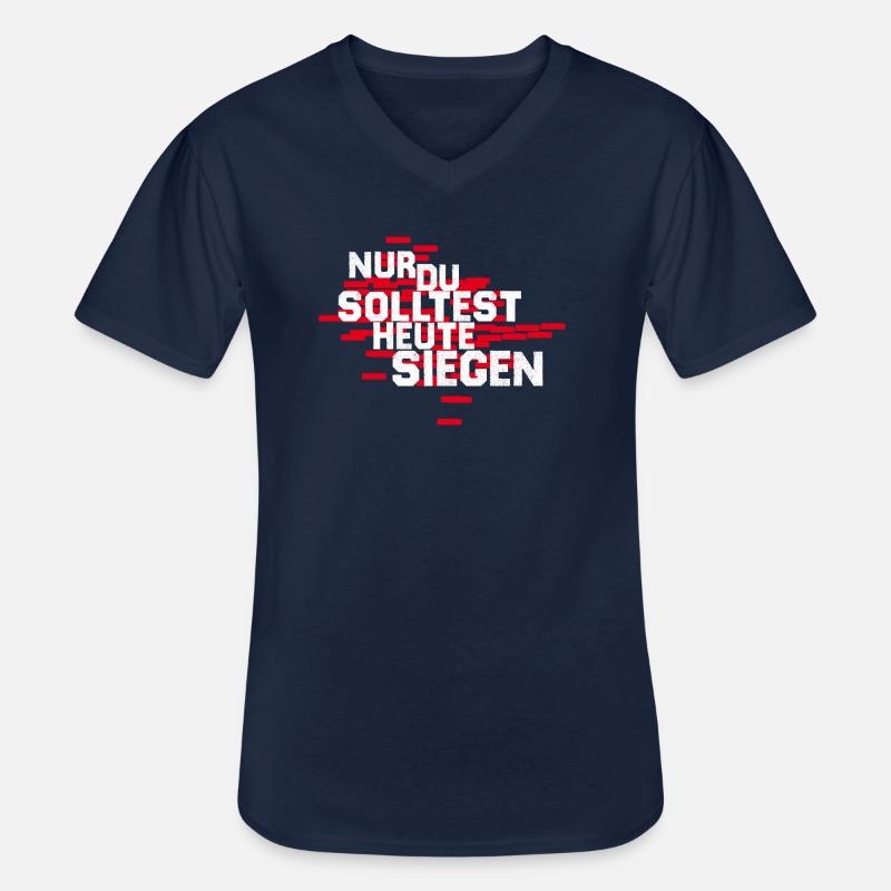 Frankfurt - Nur du solltest heute siegen - Männer-T-Shirt mit V-Ausschnitt - Navy